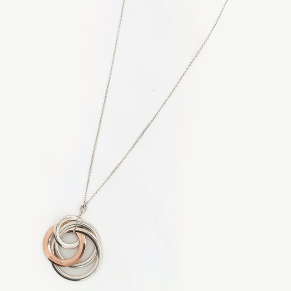 Tiffany & Co. Interlocking Circles Sterling Silver & Rubedo Pendant Necklace - Picture 2 of 6